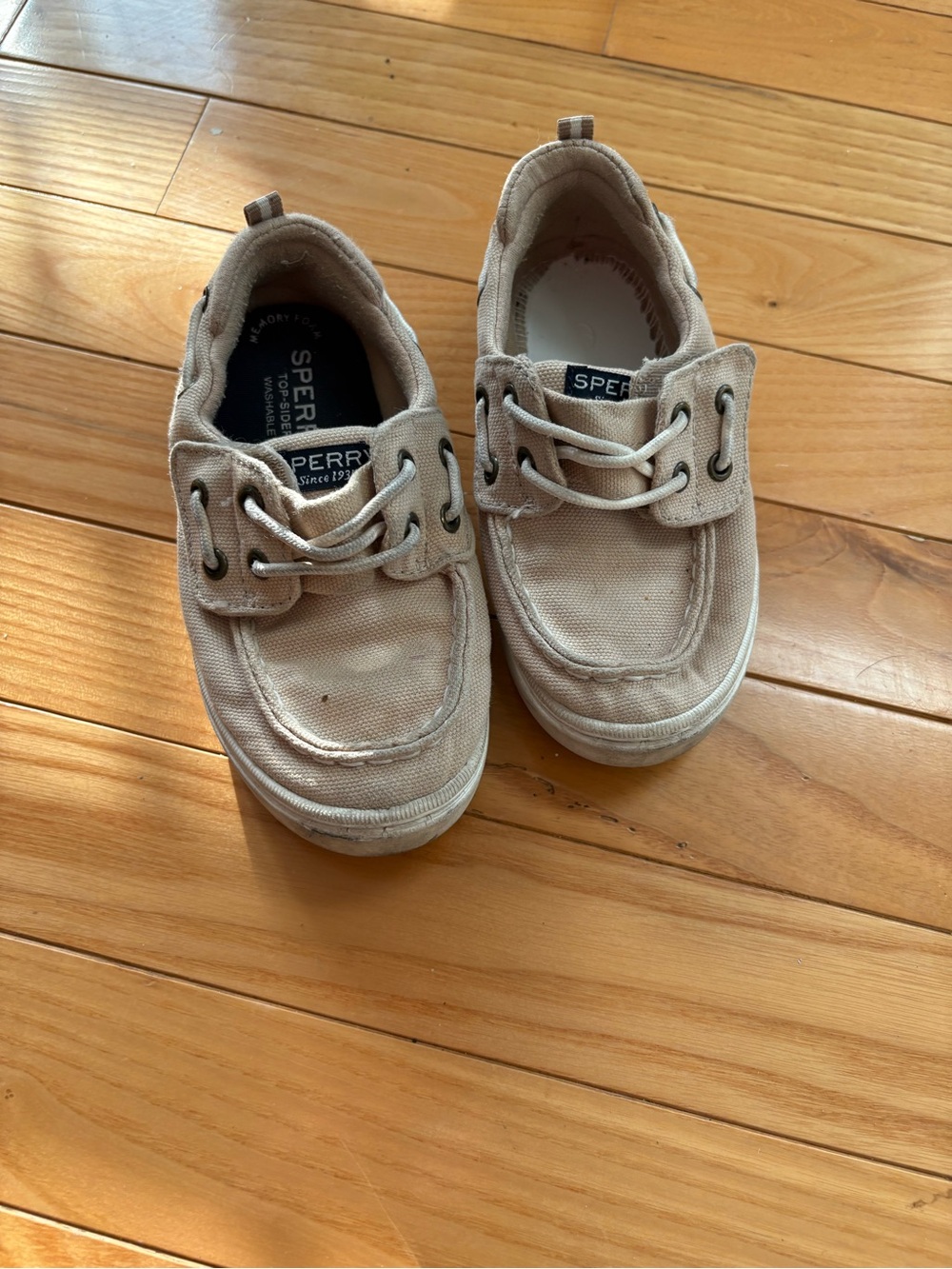 Sperry Kids Beige Canvas Boat Sneakers